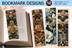 Baroque Floral Tapestry PNG Bookmark Sublimation Design Product Image 1