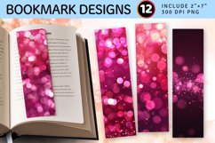 Hot Pink Sparkle Bokeh Crafted PNG Bookmark Sublimation Des Product Image 1