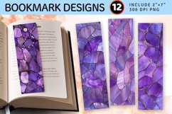 Lilac Stained Glass PNG Bookmark Sublimation Design Product Image 1