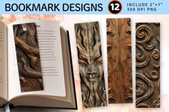Carved Wood PNG Bookmark Sublimation Design Product Image 1