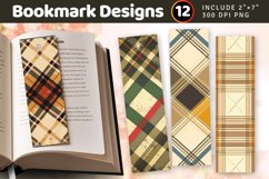 Vintage Plaid PNG Bookmark Sublimation Designs Product Image 1