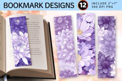 Pastel Aster Purple White Flower PNG Bookmark Sublimation De Product Image 1