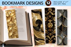 Elegant Golden PNG Bookmark Sublimation Design Product Image 1