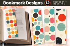 Retro Polka Dots PNG Bookmark Sublimation Designs Product Image 1