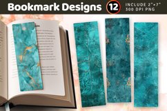 Luxury Turquoise PNG Bookmark Sublimation Designs Product Image 1