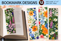English Floral Garden PNG Bookmark Sublimation Designs Product Image 1