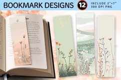 Minimalist Meadows Pastel PNG Bookmark Sublimation Designs Product Image 1