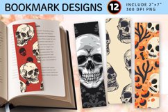 alloween Skull Greeting PNG Bookmark Sublimation Design Product Image 1