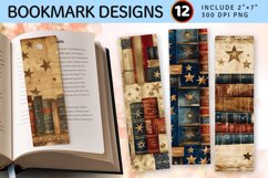 Vintage Books and Stars PNG Bookmark Sublimation Des Product Image 1