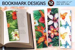 Tropical Paradise Flowers PNG Bookmark Sublimation Designs Product Image 1