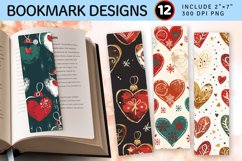 Christmas Hearts PNG Bookmark Sublimation Design Product Image 1