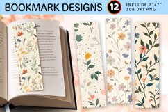Cottagecore Spring Floral PNG Bookmark Sublimation Design Product Image 1