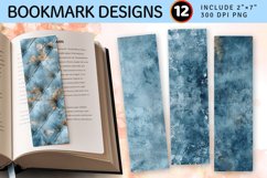 Luxury Dusty Blue PNG Bookmark Sublimation Design Product Image 1