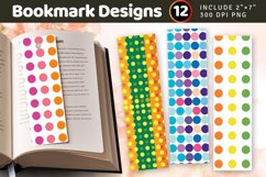 Rainbow Polka Dots PNG Bookmark Sublimation Designs Product Image 1