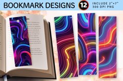 Neon Rainbow Abstract PNG Bookmark Sublimation Design Product Image 1
