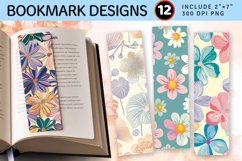 Funky Pastel Flowers PNG Bookmark Sublimation Designs Product Image 1