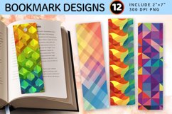 Geometric shape Rainbow PNG Bookmark Sublimation Design Product Image 1