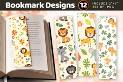 Cute Safari Baby PNG Bookmark Sublimation Designs Product Image 1