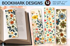Retro Spring Garden Flowers PNG Bookmark Sublimation Des Product Image 1