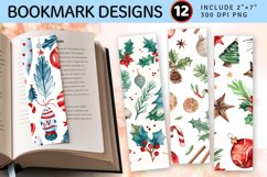 Watercolor Christmas elements PNG Bookmark Sublimation Desig Product Image 1