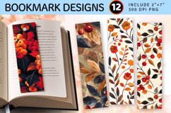 Autumn Berries Garden PNG Bookmark Sublimation Designs Product Image 1