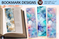 Jasmine Alcohol Ink Flower PNG Bookmark Sublimation Designs Product Image 1