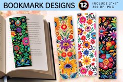 Mexican Floral Fiesta Fabric PNG Bookmark Sublimation Design Product Image 1