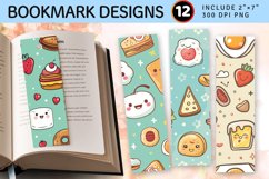 Kawaii Breakfast PNG Bookmark Sublimation Design Product Image 1