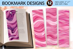Pink Abstract Waves PNG Bookmark Sublimation Designs Product Image 1