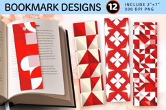 Red and White Geometric shape PNG Bookmark Sublimation Desig Product Image 1