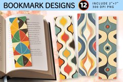 Retro Geometric PNG Bookmark Sublimation Design Product Image 1