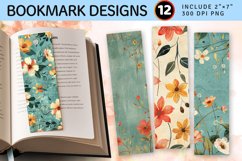 Whimsical Floral PNG Bookmark Sublimation Design Product Image 1