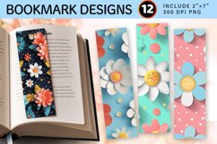 Polka Dots 3d Flowers PNG Bookmark Sublimation Designs Product Image 1