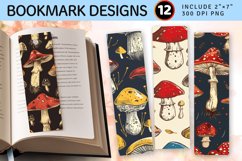 Boho Mushroom PNG Bookmark Sublimation Design Product Image 1