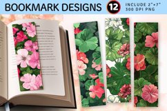 Geranium Flower Garden PNG Bookmark Sublimation Designs Product Image 1