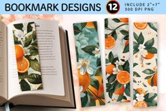 Oranges Garden Floral PNG Bookmark Sublimation Designs Product Image 1