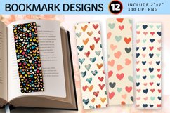 Tiny Hearts PNG Bookmark Sublimation Design Product Image 1