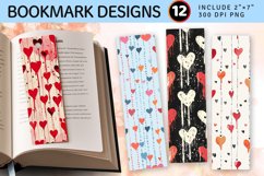 Dripping Loving Hearts PNG Bookmark Sublimation Designs Product Image 1