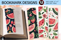 Floral Watermelon PNG Bookmark Sublimation Designs Product Image 1
