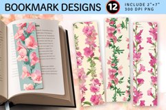 Pink Snapdragon Flowers PNG Bookmark Sublimation Designs Product Image 1