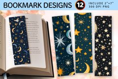 Stars &amp; Moon Holiday Christmas PNG Bookmark Sublimation Desi Product Image 1