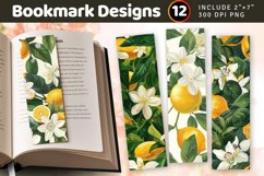 Lemon Blossoms PNG Bookmark Sublimation Designs Product Image 1
