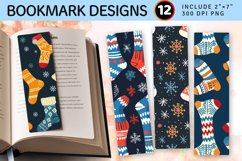 Winter Knitted Socks PNG Bookmark Sublimation Designs Product Image 1