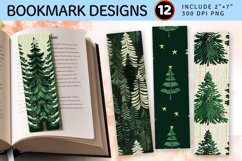 Knitted Pine Trees Forest PNG Bookmark Sublimation Designs Product Image 1