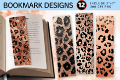 Rose Gold Leopard PNG Bookmark Sublimation Design Product Image 1