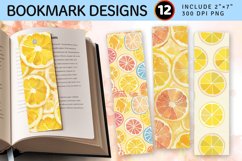 Pastel Lemon Slices PNG Bookmark Sublimation Designs Product Image 1