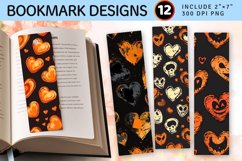 Halloween Hearts PNG Bookmark Sublimation Design Product Image 1