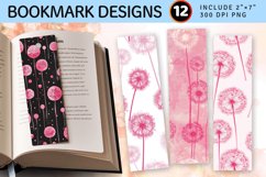 Pink Dandelions PNG Bookmark Sublimation Designs Product Image 1