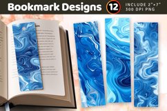 Abstract Blue Liquid PNG Bookmark Sublimation Designs Product Image 1