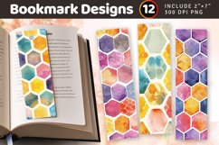 Watercolor Honeycomb PNG Bookmark Sublimation Designs Product Image 1
